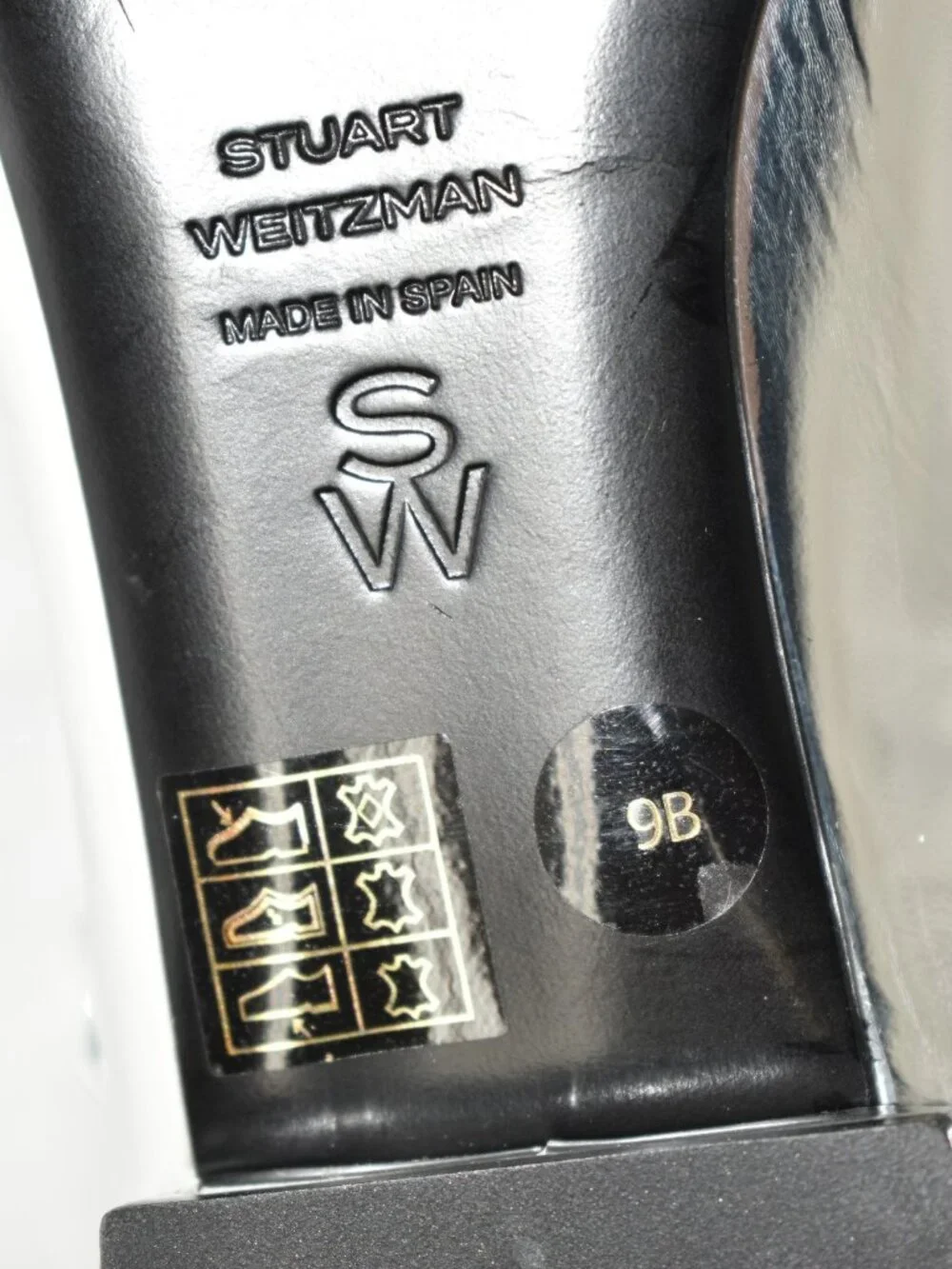 $600 STUART WEITZMAN EDEN STRAP FLAT BALLERINA LEATHER SILVER BLACK 9 B (PD1)